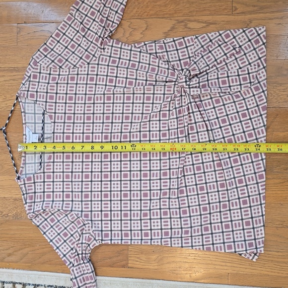 LIZ CLAIBORNE WOMEN'S ROSE AND PURPLE PLAID PULLOVER TOP SIZE LARGE - Picture 11 of 15